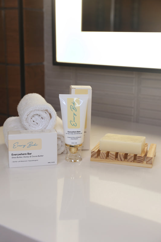 Every Bodi Essentials: Balm and Bar, plus African Net Sponge and Bamboo Dish -$55 VALUE!