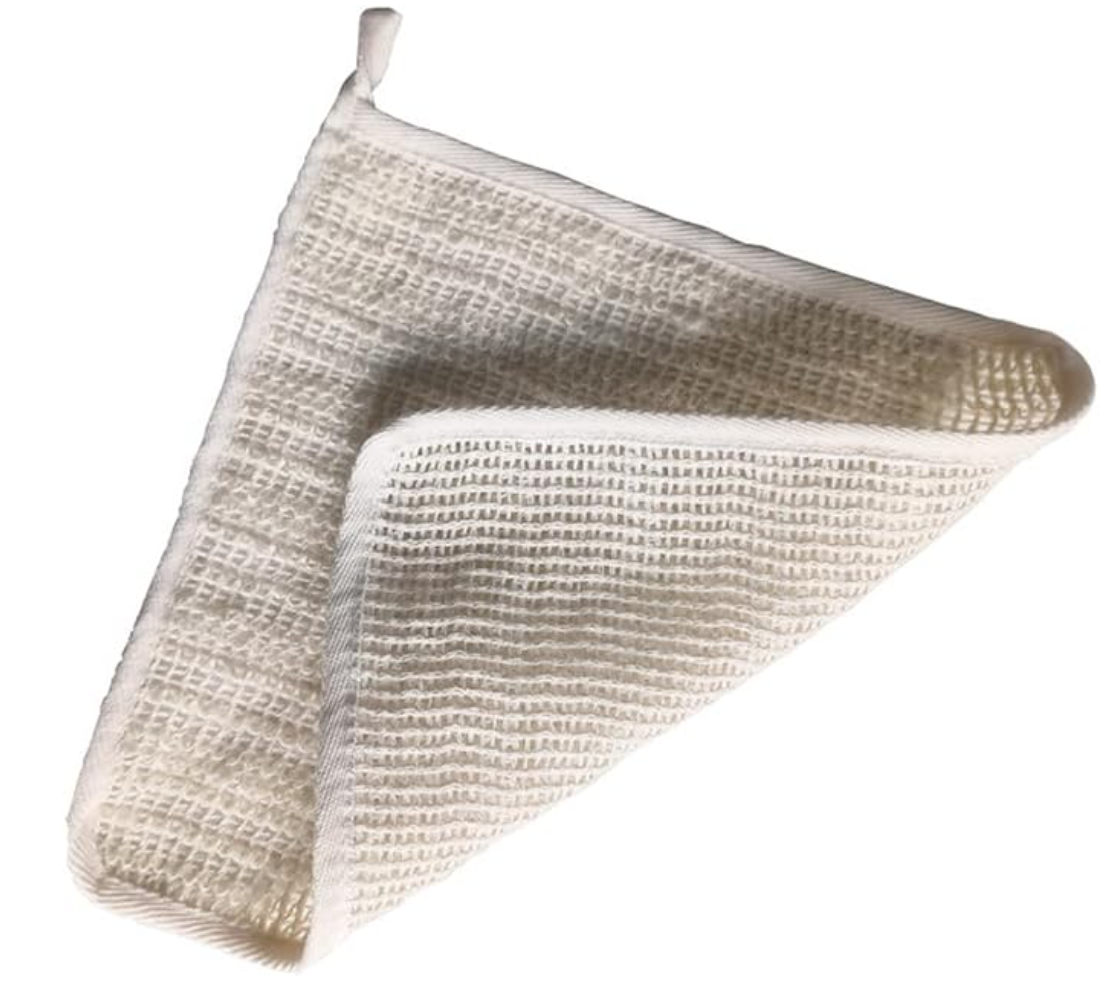 All Natural Exfoliating Linen Cotton Square Towel- Two Pack