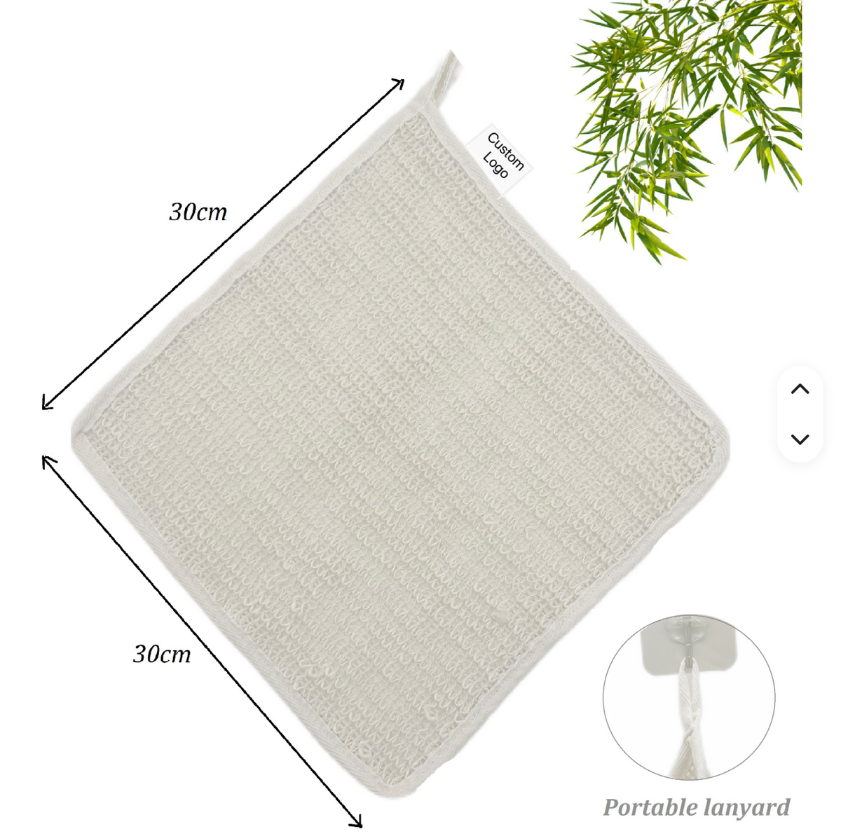 All Natural Exfoliating Linen Cotton Square Towel- Two Pack