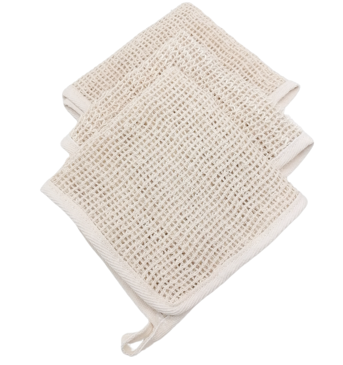 All Natural Exfoliating Linen Cotton Square Towel- Two Pack