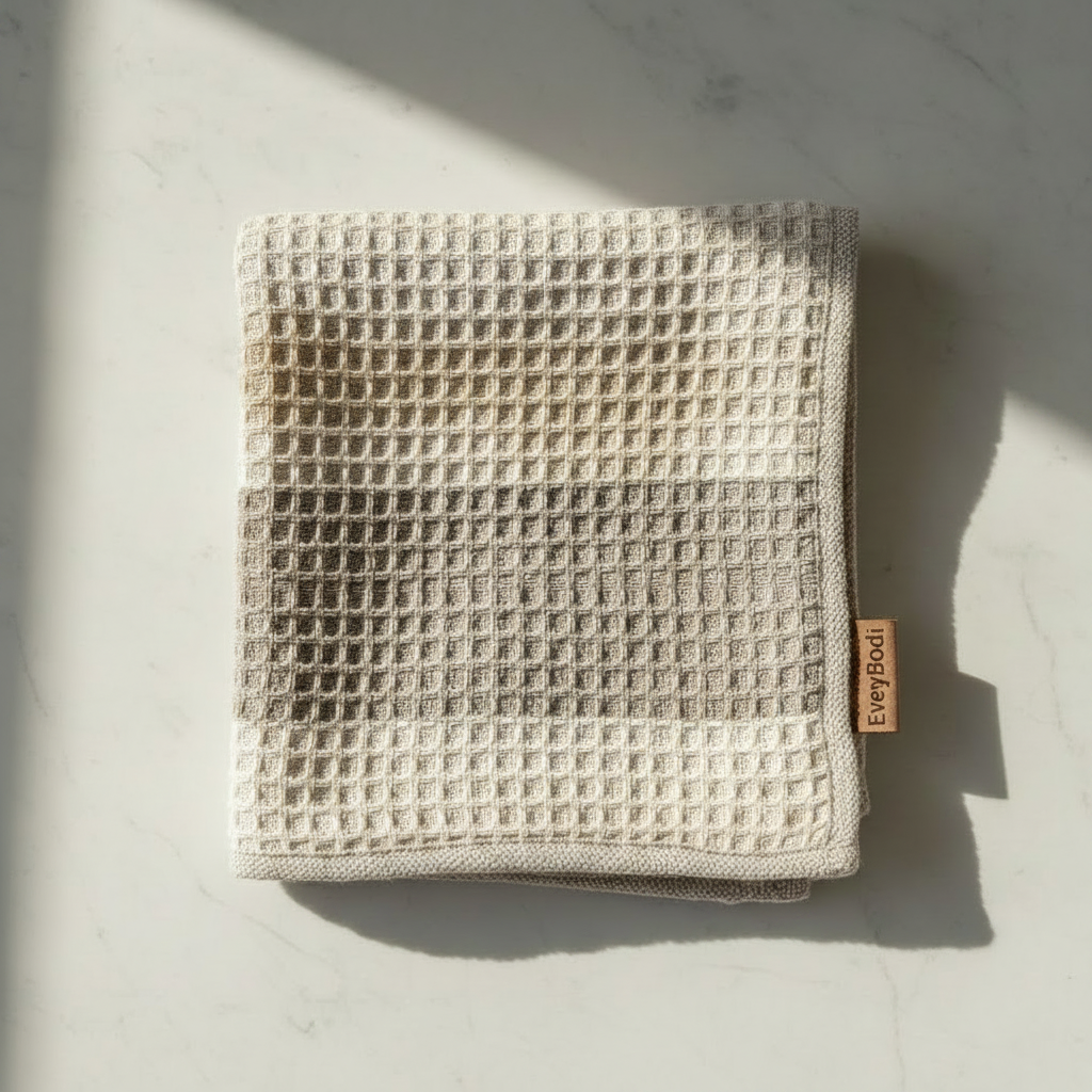 All Natural Exfoliating Linen Cotton Square Towel- Two Pack