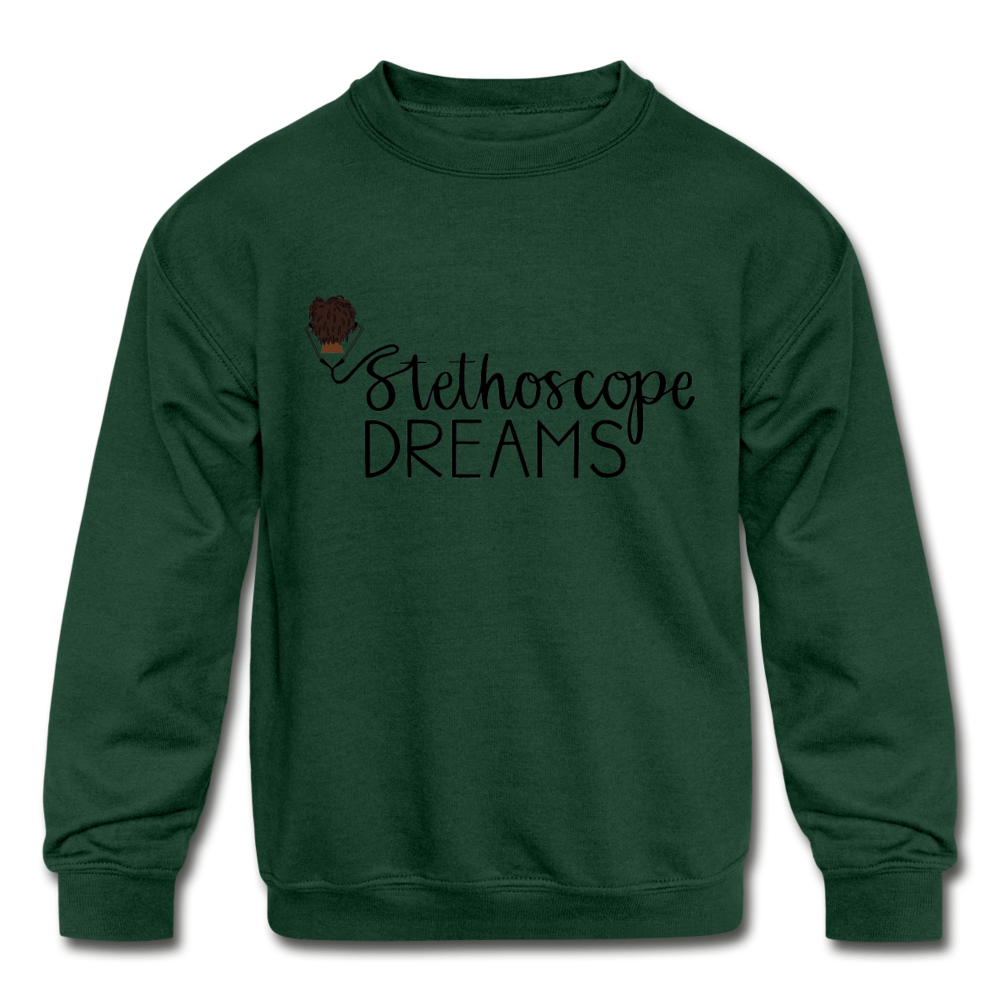 Boys Stethoscope Dreams Kids' Crewneck Sweatshirt - forest green