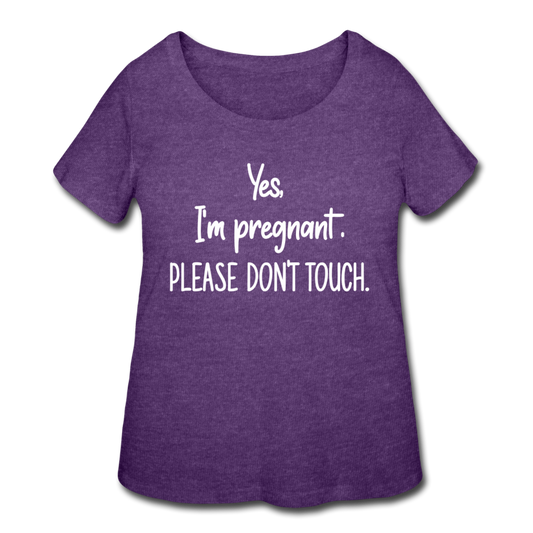 Yes I'm Pregnant Women’s Curvy T-Shirt - heather purple