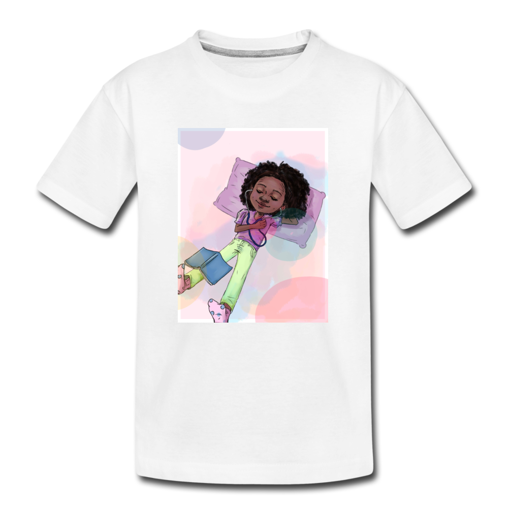 Stethoscope Dreams Graphic 2 Kids' Premium T-Shirt - white
