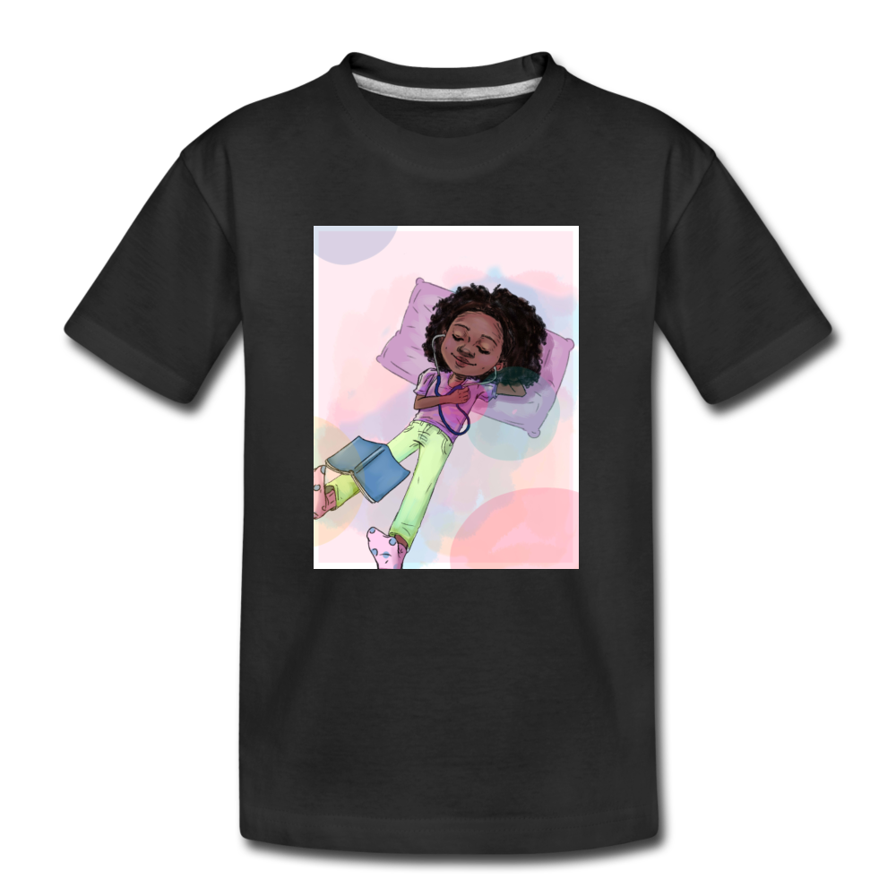 Stethoscope Dreams Graphic 2 Kids' Premium T-Shirt - black