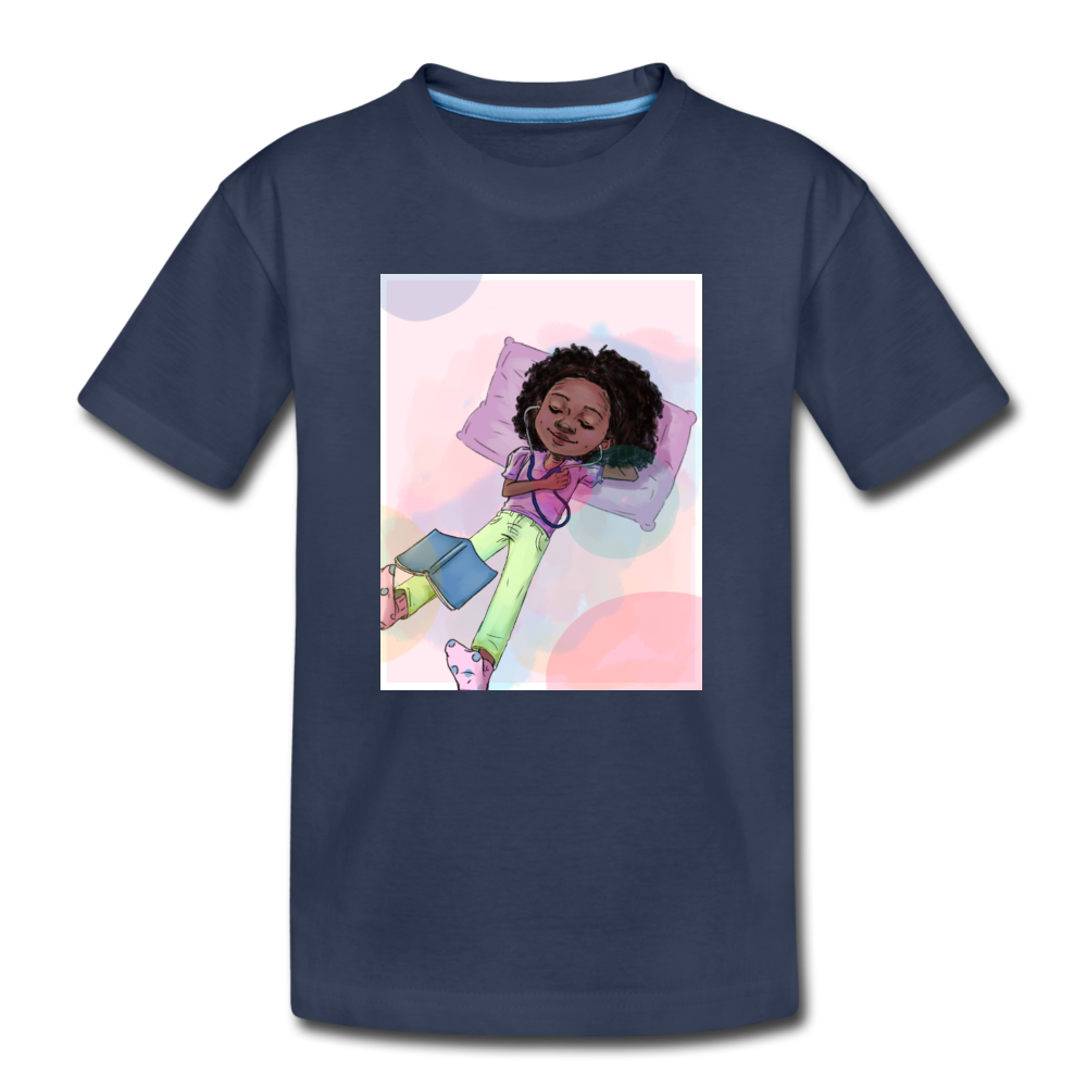 Stethoscope Dreams Graphic 2 Kids' Premium T-Shirt - navy