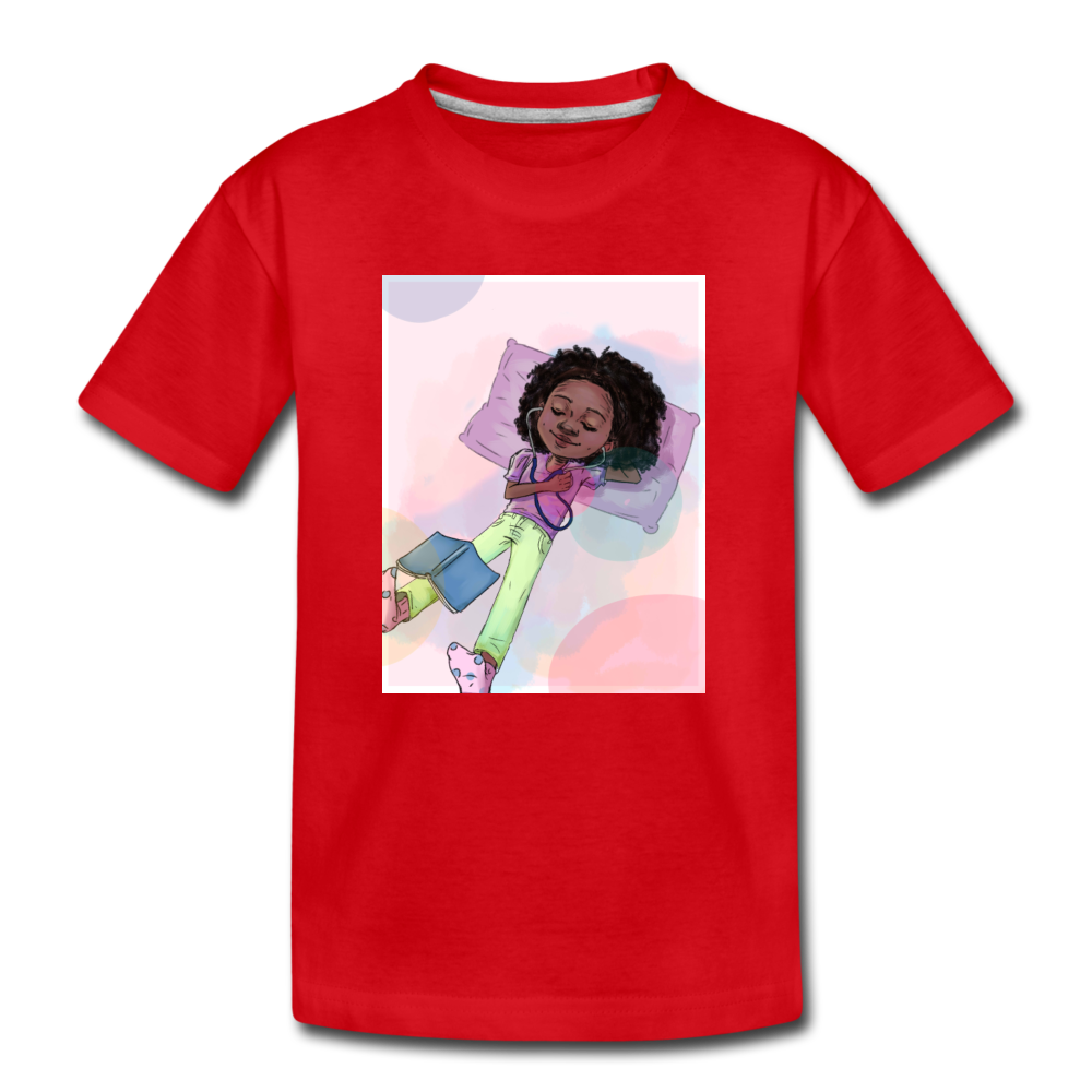 Stethoscope Dreams Graphic 2 Kids' Premium T-Shirt - red