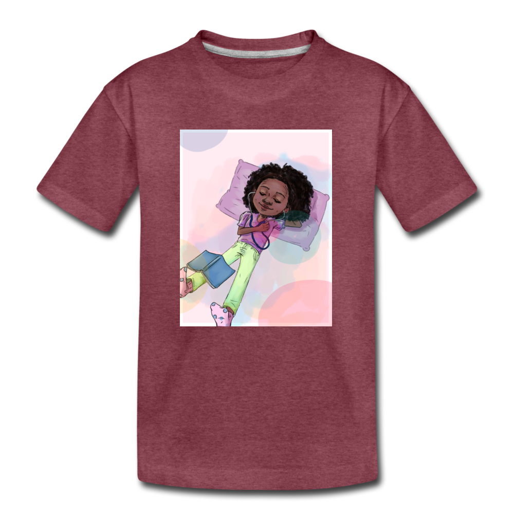 Stethoscope Dreams Graphic 2 Kids' Premium T-Shirt - heather burgundy