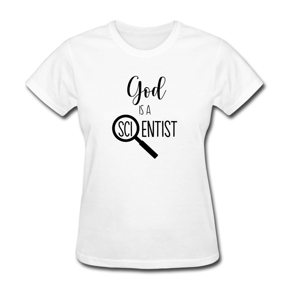 God is A Scientist Women's T-Shirt - white