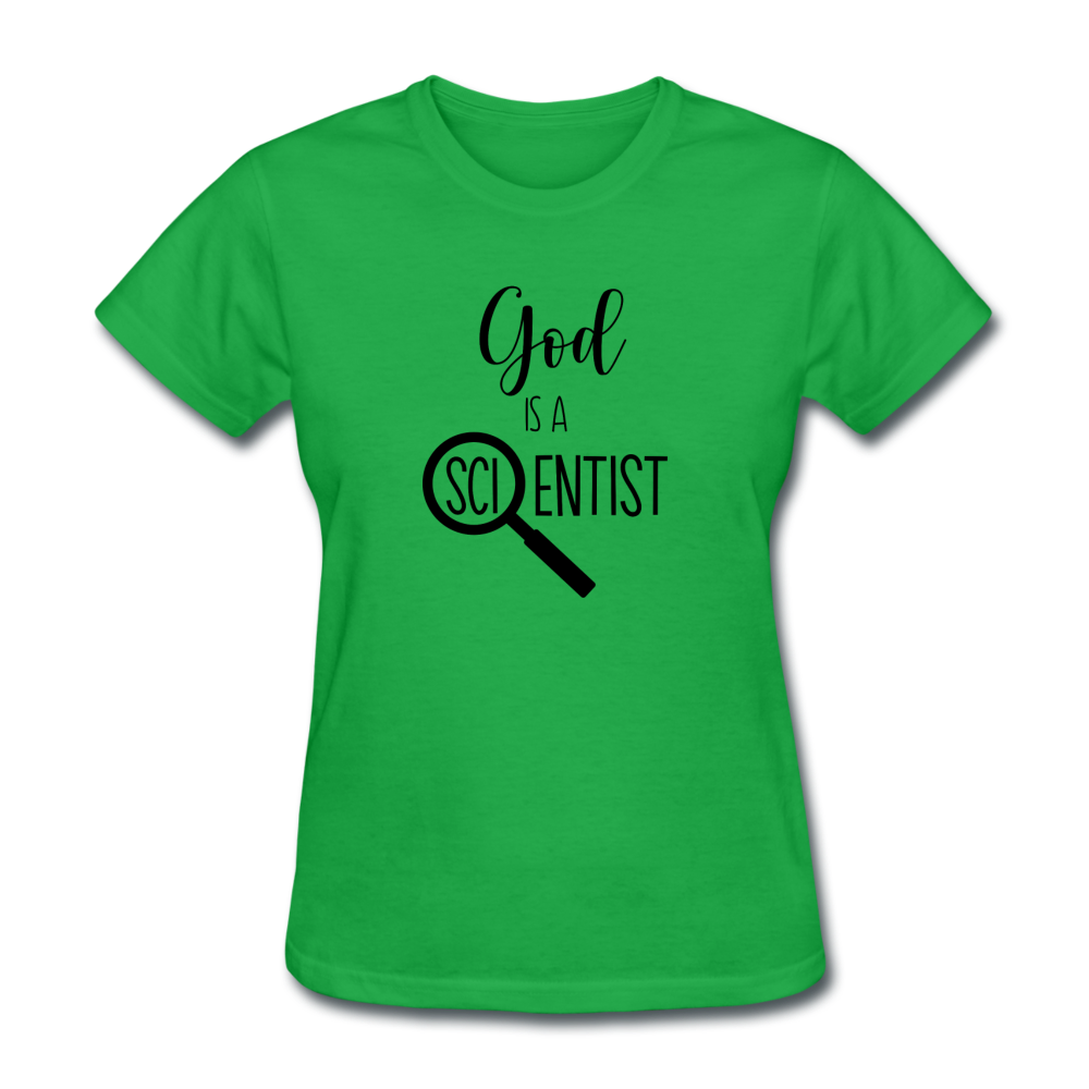 God is A Scientist Women's T-Shirt - bright green