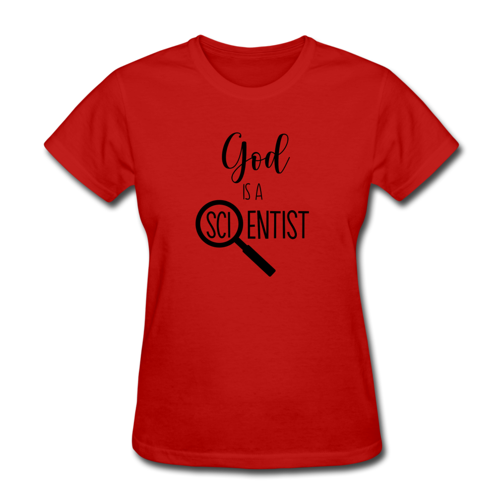 God is A Scientist Women's T-Shirt - red