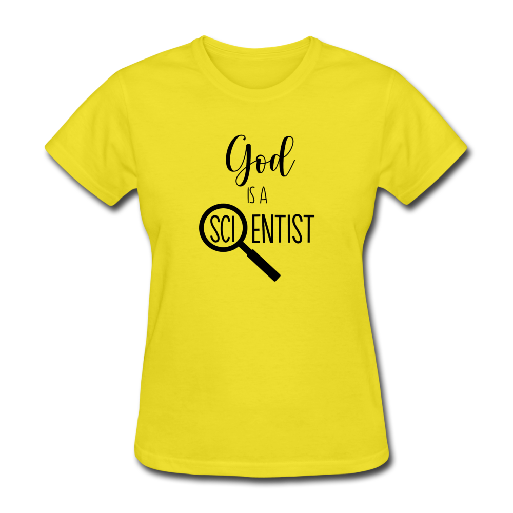 God is A Scientist Women's T-Shirt - yellow